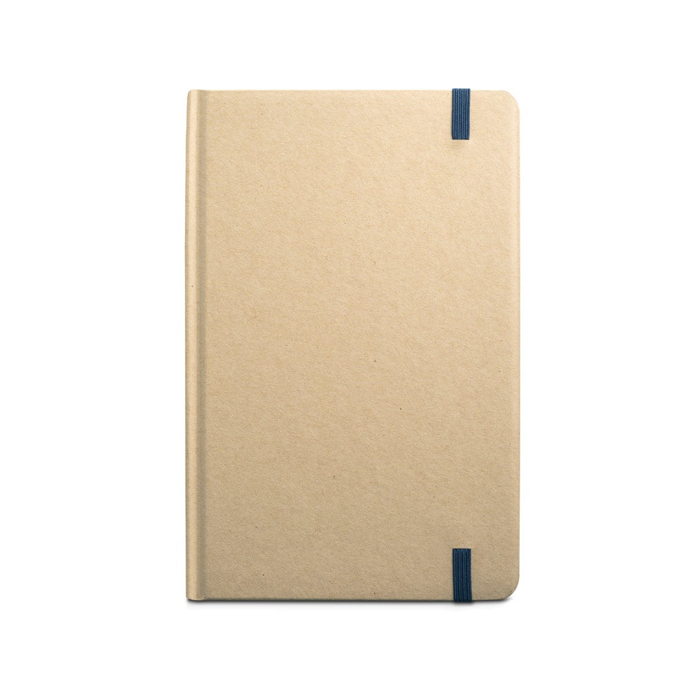 MAGRITTE promotional notebook in navy blue (detail view) with custom logo branding