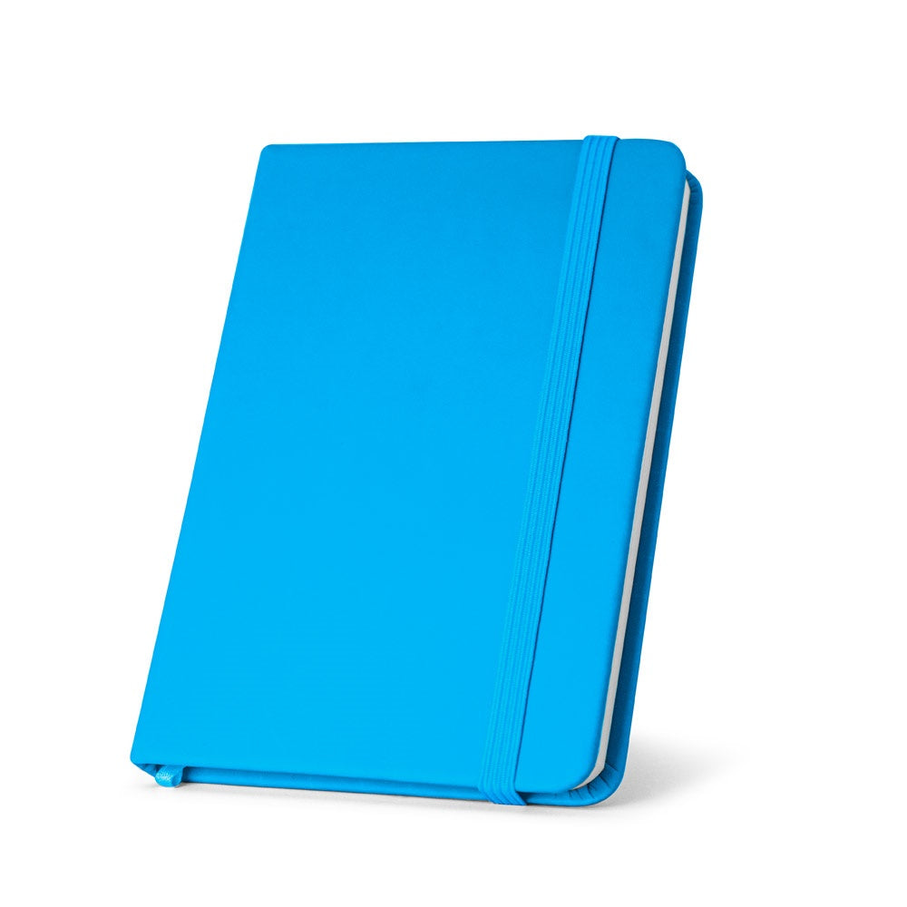 HEMINGWAY promotional notebook in light blue with custom logo branding