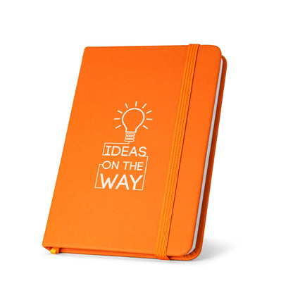 HEMINGWAY promotional notebook in orange with custom logo branding