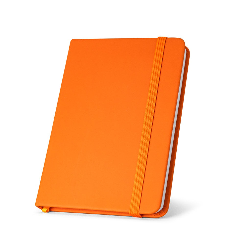 HEMINGWAY promotional notebook in orange with custom logo branding