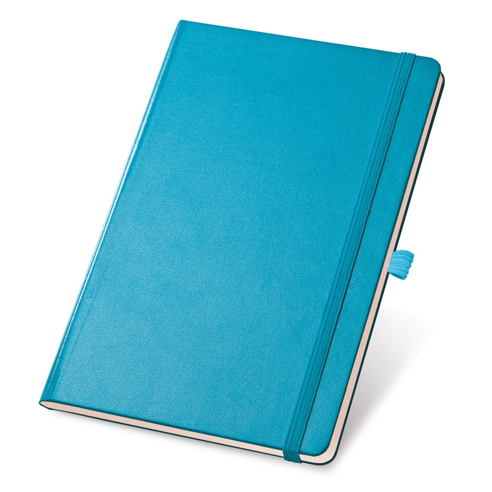 TWAIN promotional notebook in light blue with custom logo branding