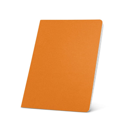 ECOWN promotional notebook in orange with custom logo branding