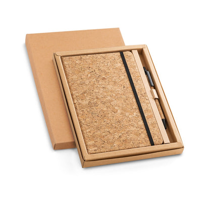 FREUD promotional notebook in natural (detail view) with custom logo branding