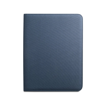 EMERGE FOLDER promotional document folder in blue (detail view) with custom logo branding