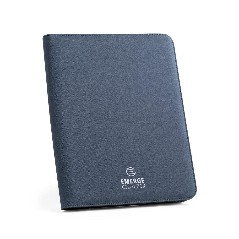 EMERGE FOLDER promotional document folder in blue with custom logo branding