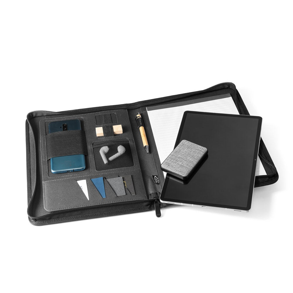 EMERGE FOLDER promotional document folder in black with custom logo branding