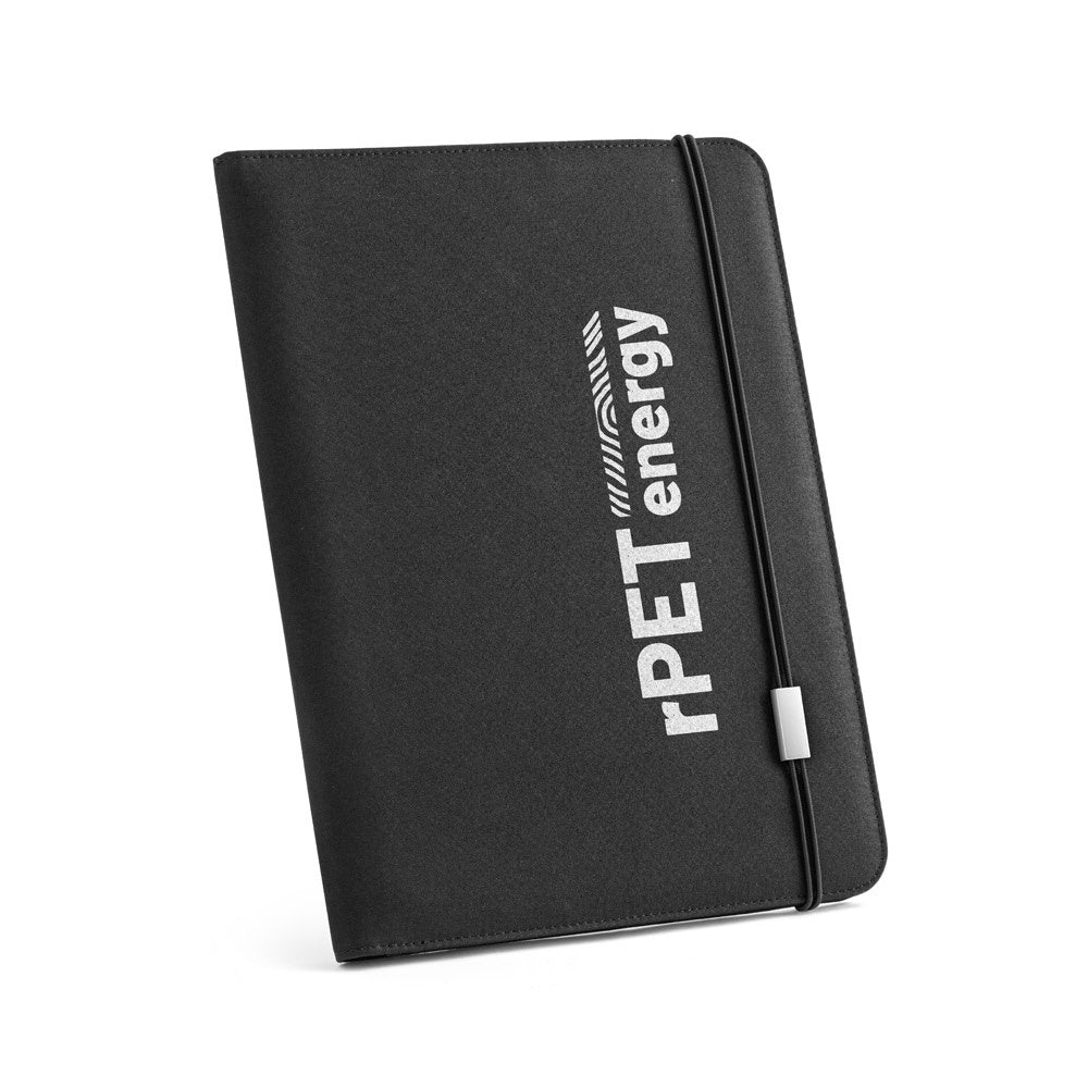 EMERGE FOLDER II promotional document folder in black with custom logo branding
