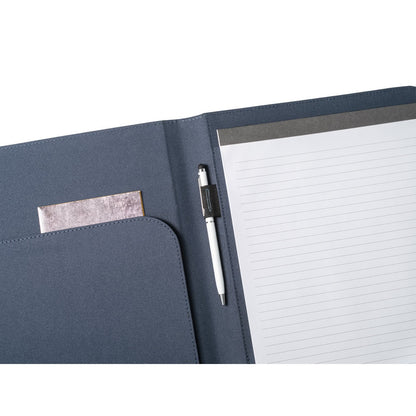 EMERGE FOLDER II promotional document folder in blue (detail view) with custom logo branding