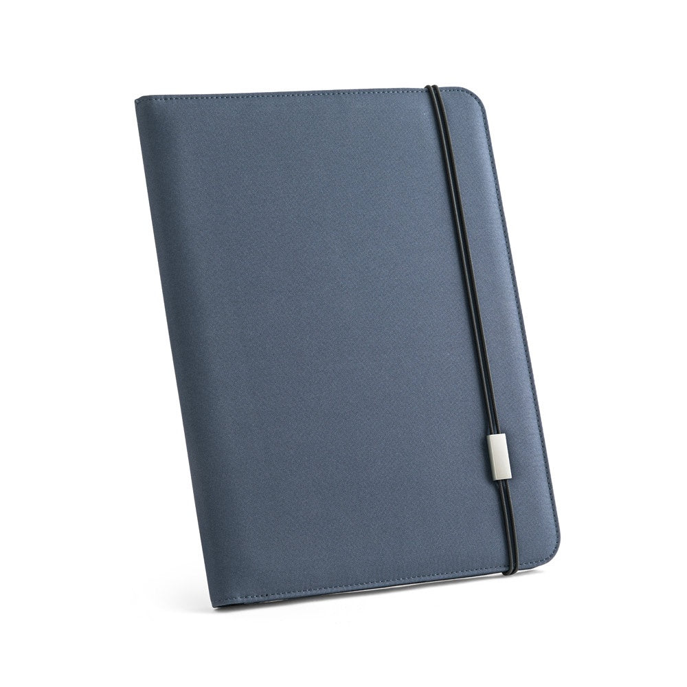 EMERGE FOLDER II promotional document folder in blue with custom logo branding