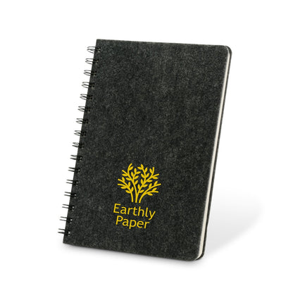 MISHIMA promotional notebook in dark grey with custom logo branding