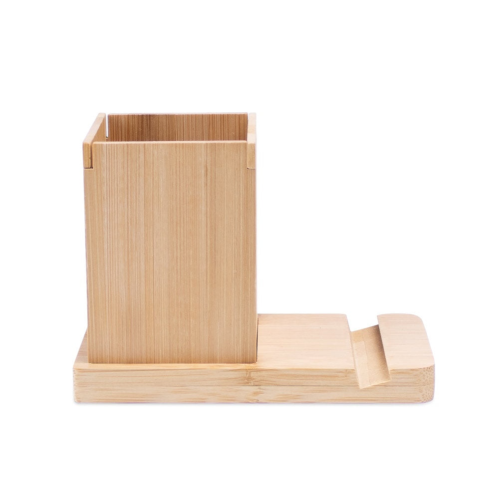 ERWIN promotional desk accessory in natural (detail view) with custom logo branding