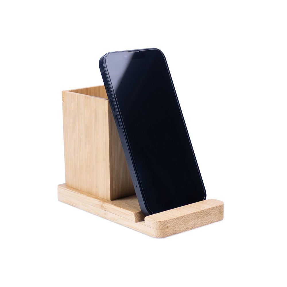 ERWIN promotional desk accessory in natural (detail view) with custom logo branding