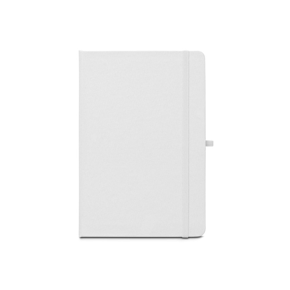 ANNE SUB promotional notebook in white (detail view) with custom logo branding