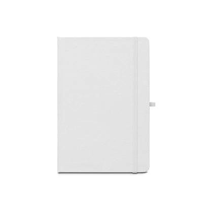 ANNE SUB promotional notebook in white (detail view) with custom logo branding