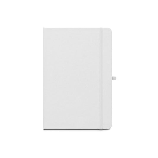 ANNE SUB promotional notebook in white (detail view) with custom logo branding