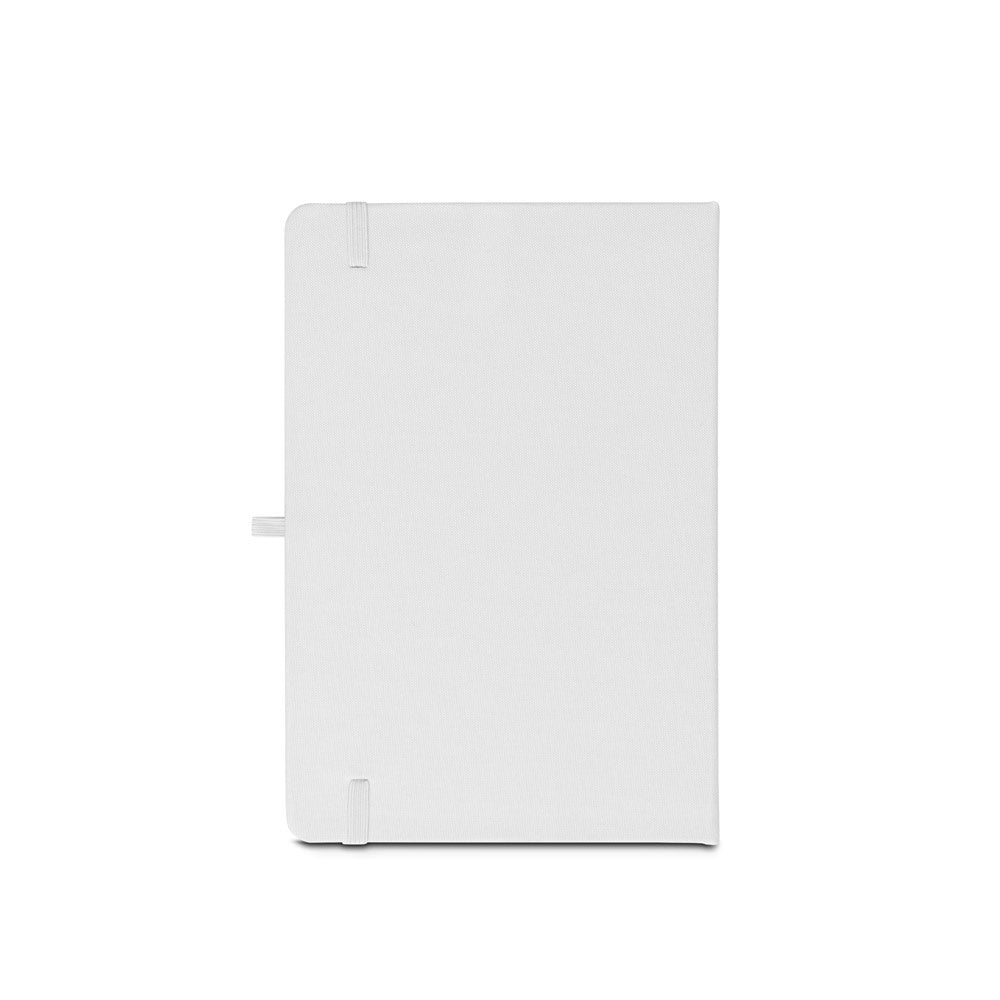 ANNE SUB promotional notebook in white (detail view) with custom logo branding