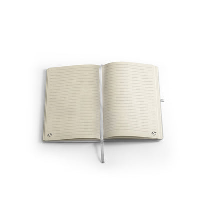ANNE SUB promotional notebook in white (detail view) with custom logo branding