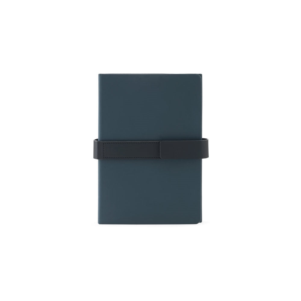 SANDERSON promotional notebook in blue (detail view) with custom logo branding