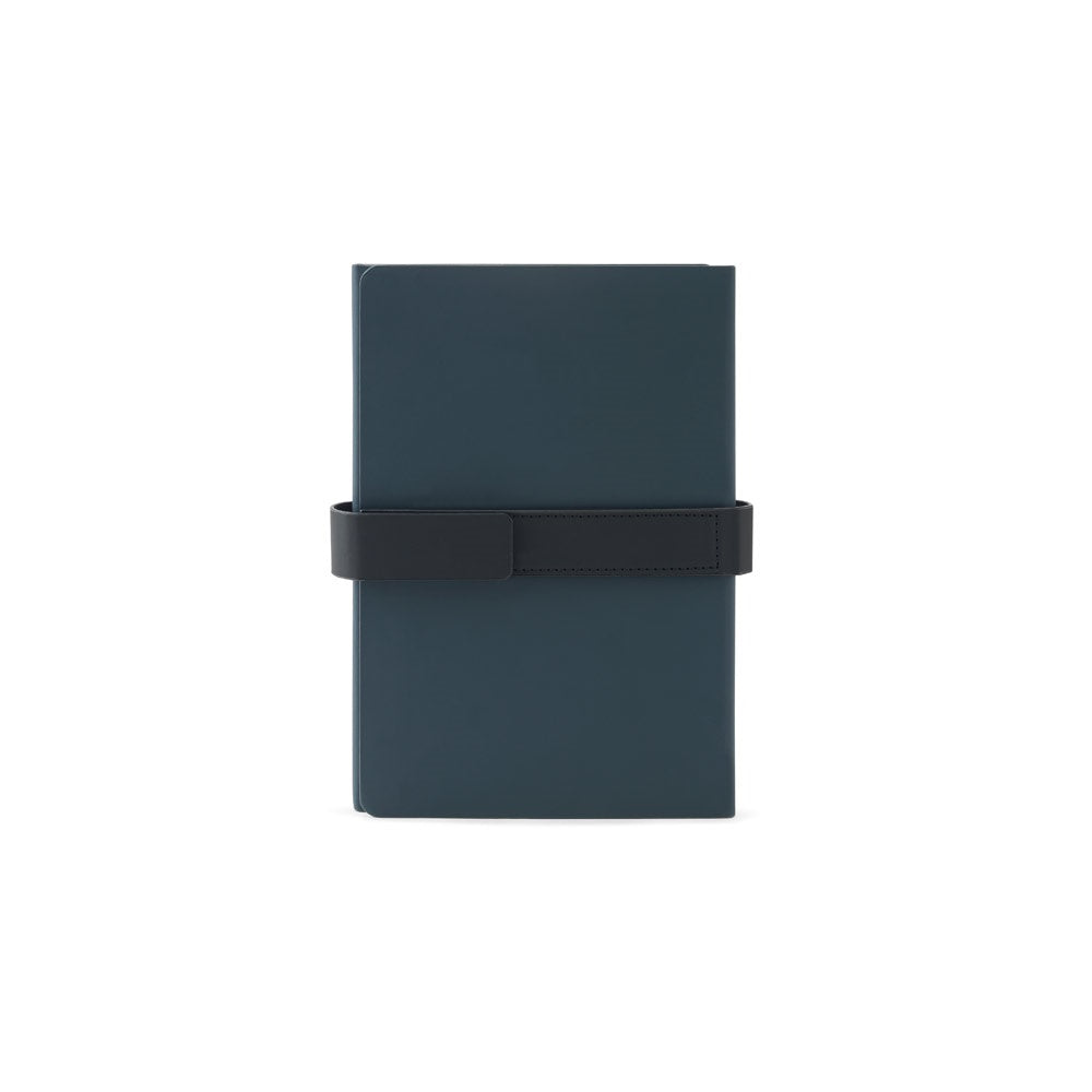 SANDERSON promotional notebook in blue (detail view) with custom logo branding