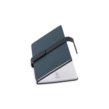 SANDERSON promotional notebook in blue (detail view) with custom logo branding