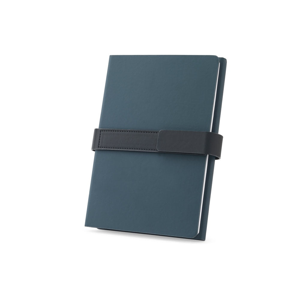 SANDERSON promotional notebook in blue with custom logo branding