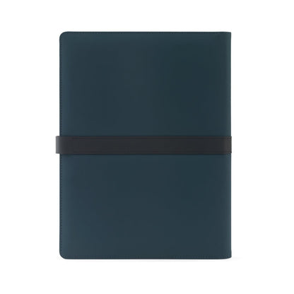 SANDERSON FOLDER promotional document folder in blue (detail view) with custom logo branding