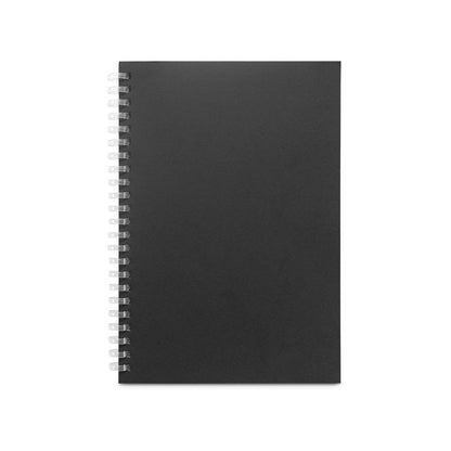 SCHILLER promotional notebook in black (detail view) with custom logo branding