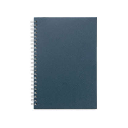 SCHILLER promotional notebook in blue (detail view) with custom logo branding