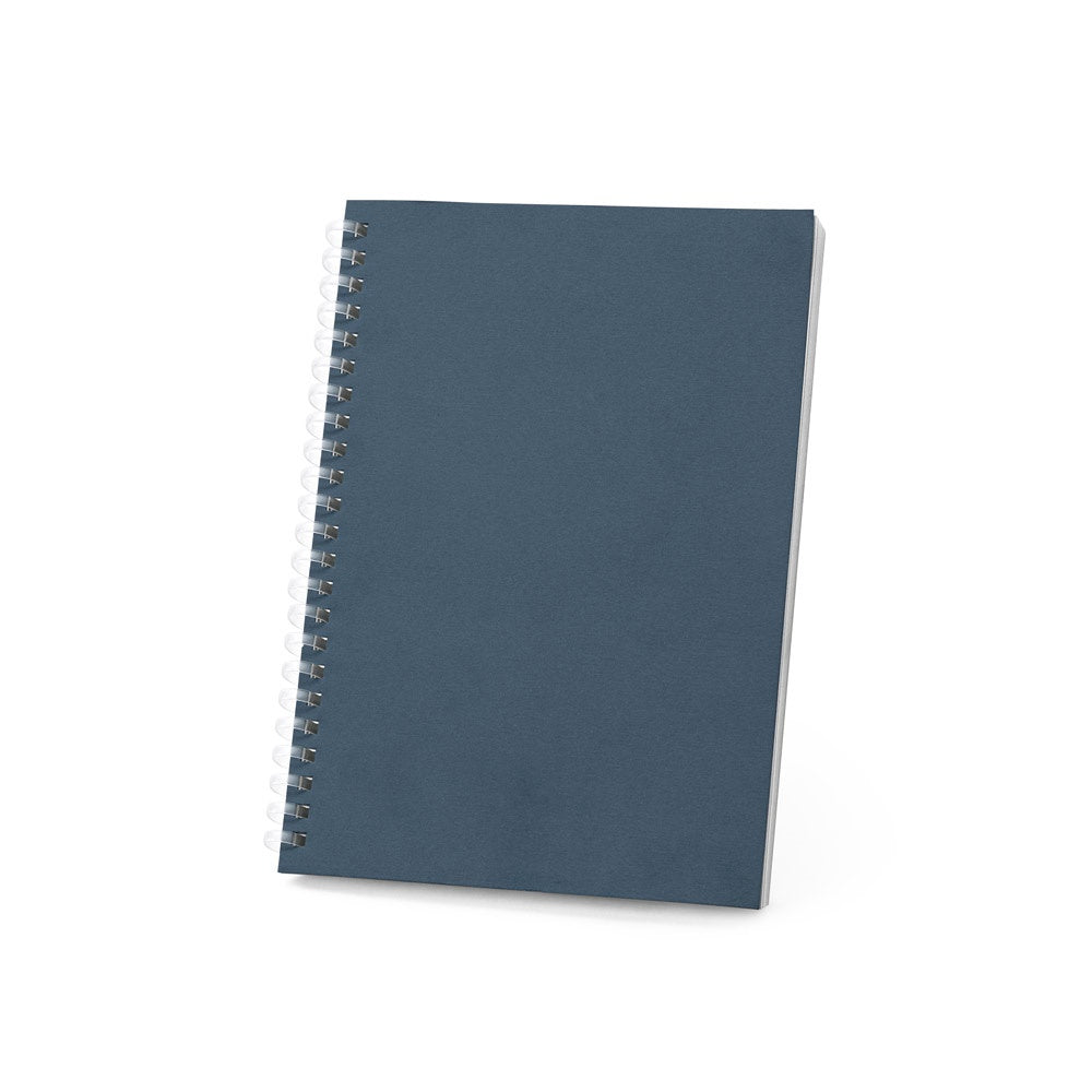 SCHILLER promotional notebook in blue with custom logo branding