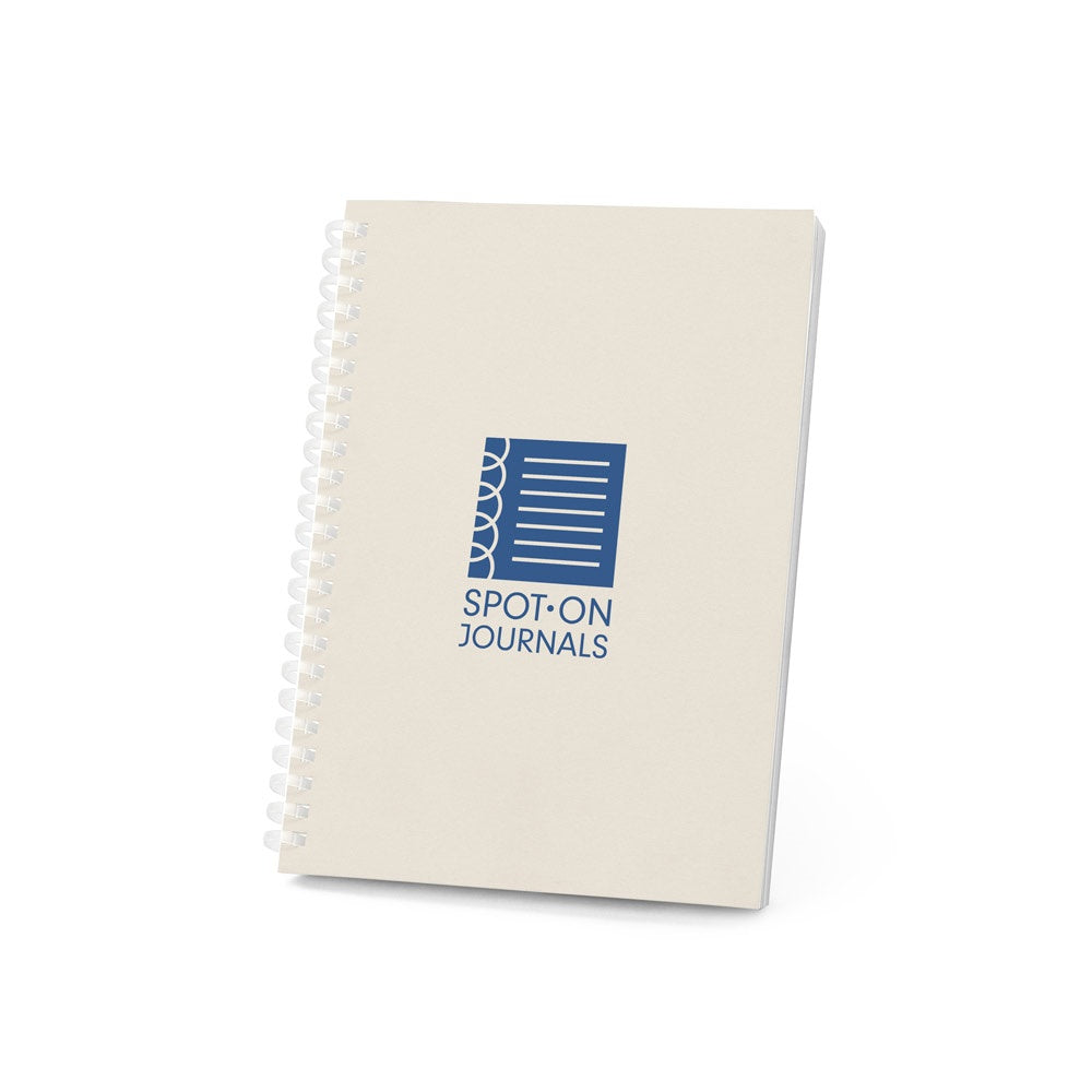 SCHILLER promotional notebook in light grey with custom logo branding