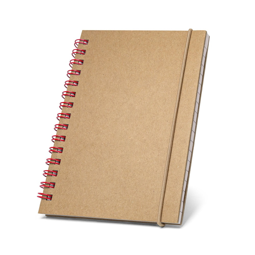 MARLOWE promotional notebook in red with custom logo branding