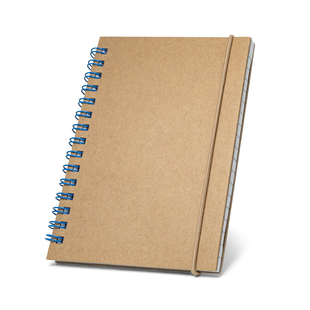 MARLOWE promotional notebook in light blue with custom logo branding