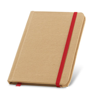 FLAUBERT promotional notebook in red with custom logo branding