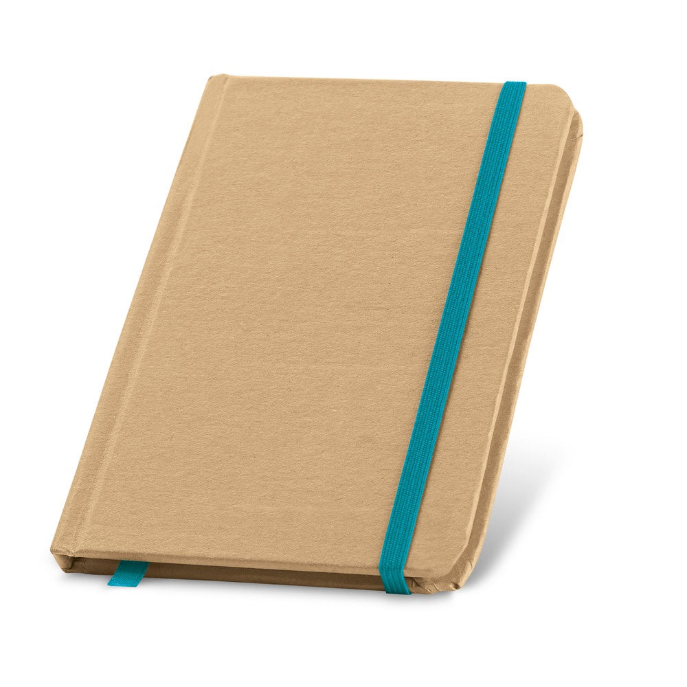 FLAUBERT promotional notebook in light blue with custom logo branding