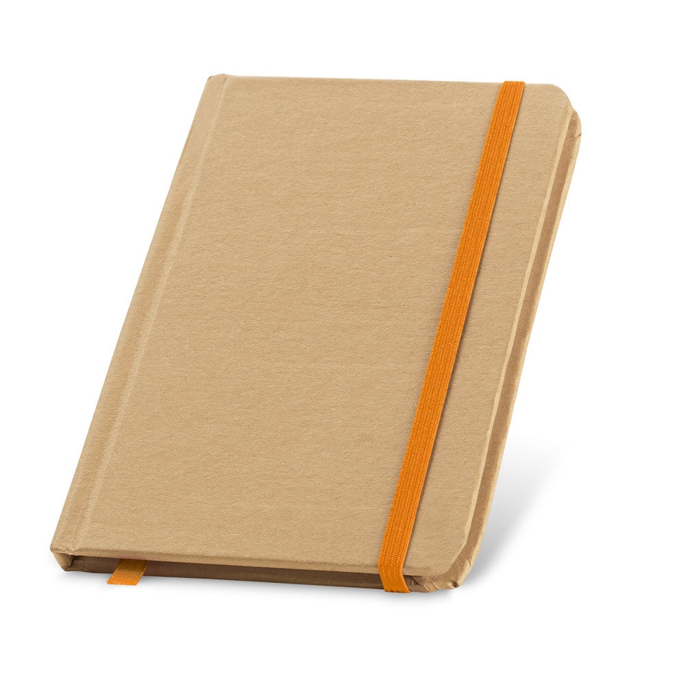 FLAUBERT promotional notebook in orange with custom logo branding