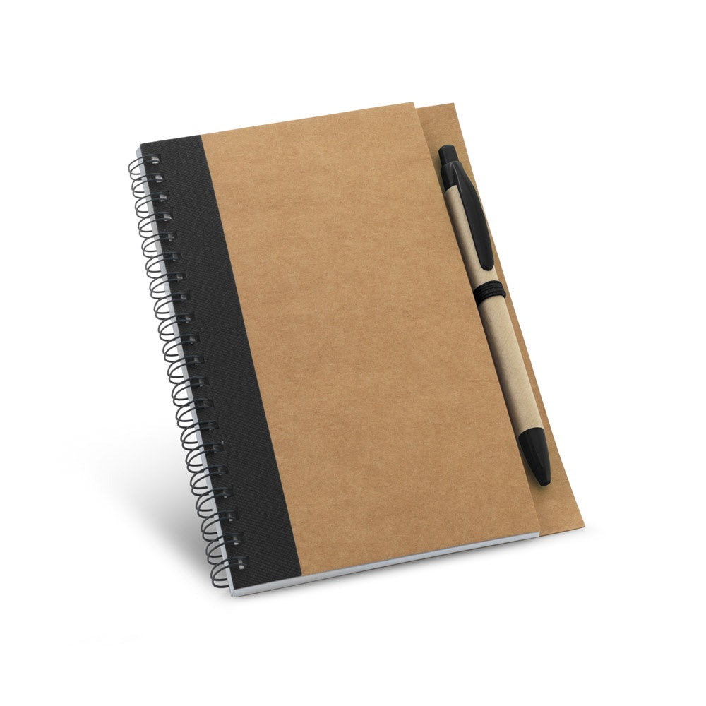 ASIMOV promotional notebook in black with custom logo branding