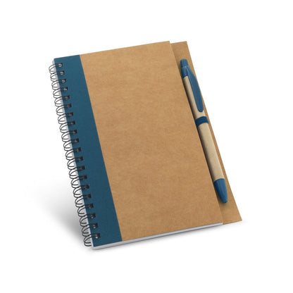 ASIMOV promotional notebook in blue with custom logo branding