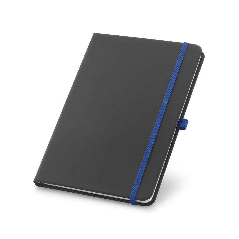 CORBIN promotional notebook in royal blue with custom logo branding