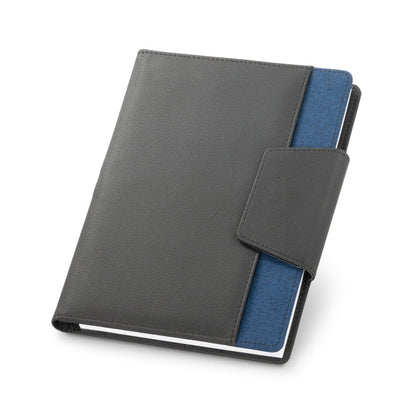 RUSSEL promotional notebook in blue with custom logo branding