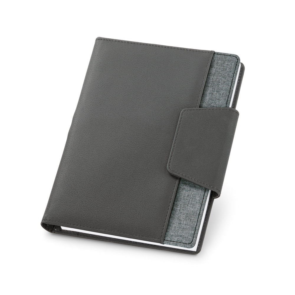 RUSSEL promotional notebook in grey with custom logo branding