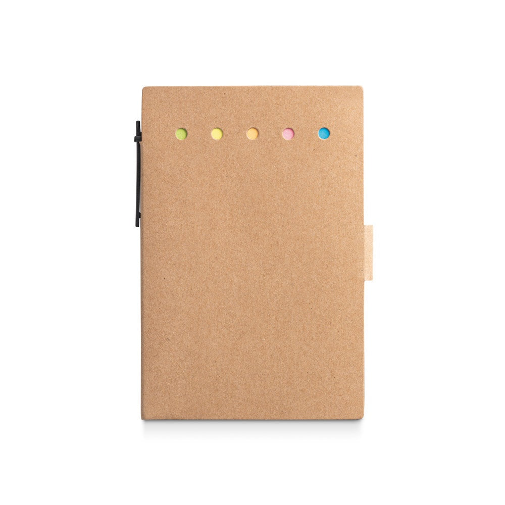 COOPER promotional notebook in natural (detail view) with custom logo branding