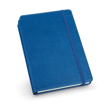MORIAH promotional notebook in blue with custom logo branding