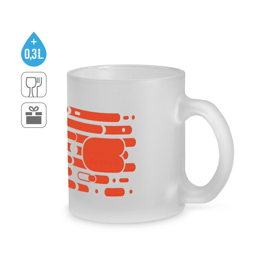 KENNY II promotional mug (complete set view) with custom logo branding