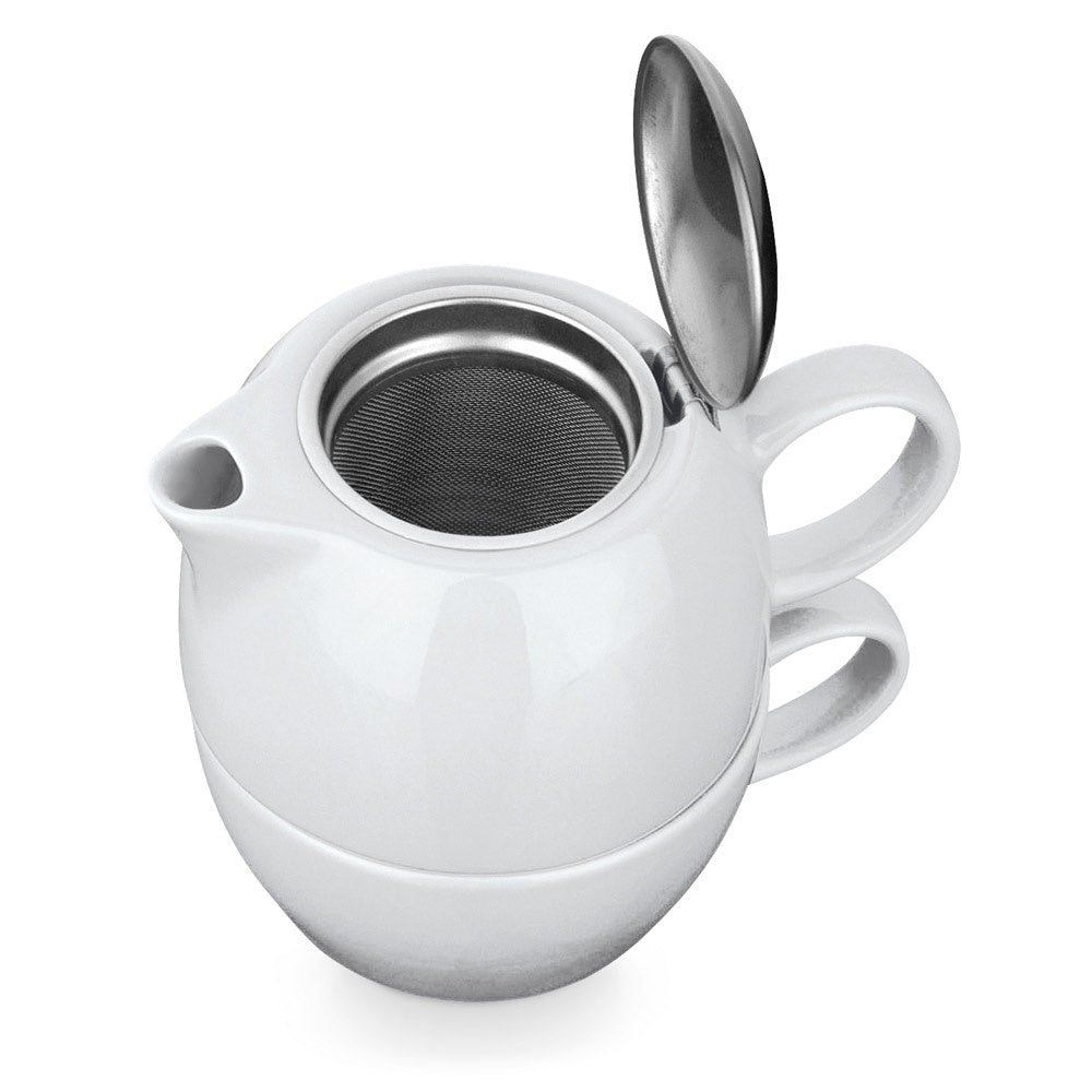 COLE promotional cup set in white (detail view) with custom logo branding