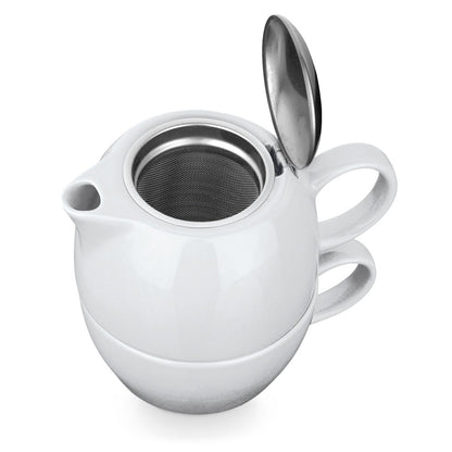 COLE promotional cup set in white (detail view) with custom logo branding