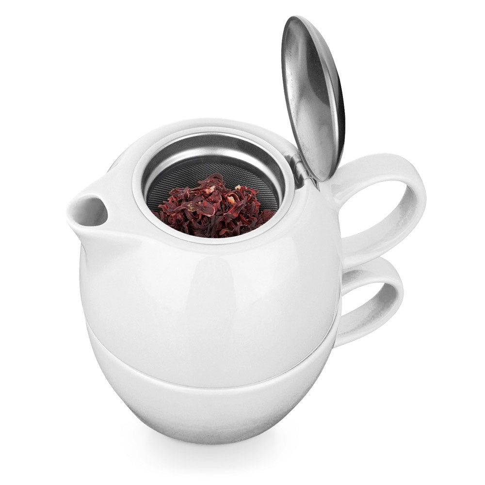 COLE promotional cup set in white (detail view) with custom logo branding