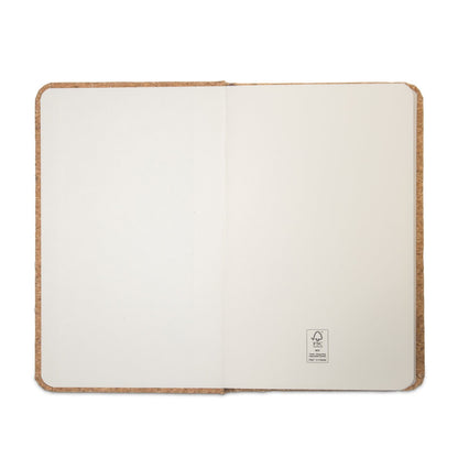 HAWKINS promotional notebook in natural (detail view) with custom logo branding