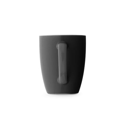 CINANDER promotional mug in black (detail view) with custom logo branding