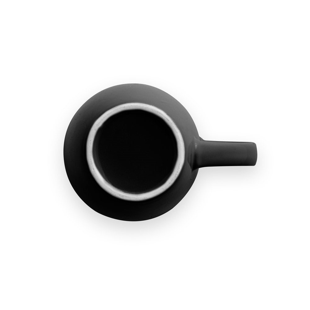 CINANDER promotional mug in black (detail view) with custom logo branding
