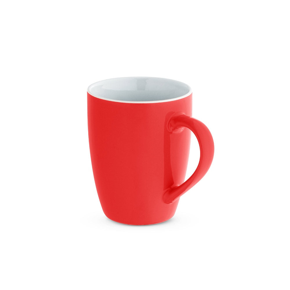 CINANDER promotional mug in red with custom logo branding